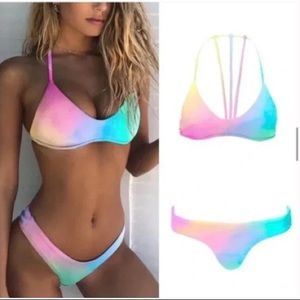 Plumeria Swimwear Trouble in Paradise Rainbow Bikini